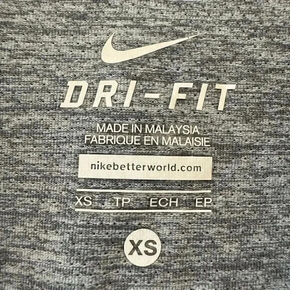 Nike Running Shirt Hooded Long Sleeve Zip Pocket Gray Stretch Top  SZXS #1965 - Picture 7 of 15